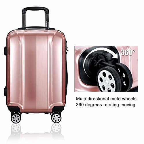 Durable 3 Piece Luggage Sets,BestComfort 8 Spinner Wheels Carry on Suitcase with Combination Lock