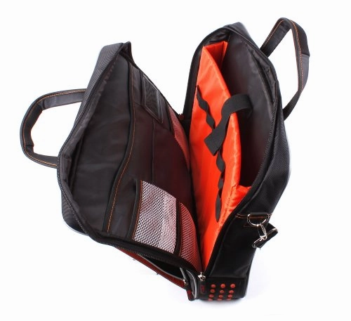 DURAGADGET Black and Orange Padded Carry Case with Removable Shoulder Strap for The Acer Aspire 3