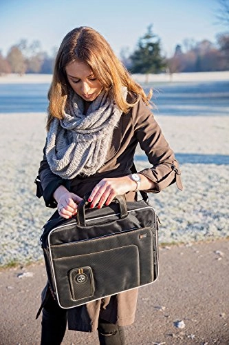 DURAGADGET Black and Orange Padded Carry Case with Removable Shoulder Strap for The Acer Aspire 3