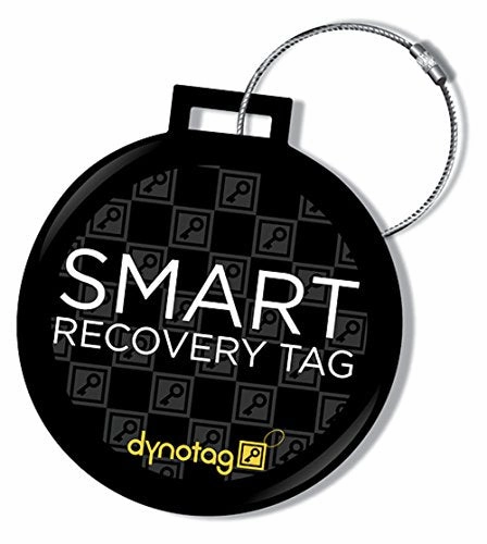 Dynotag Web/Gps Enabled Qr Smart Deluxe Steel Luggage Tag & Braided Steel Loop