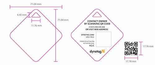 Dynotag Web/Gps Enabled Qr Smart Deluxe Steel Luggage Tag & Braided Steel Loop: Square (Navy Blue)
