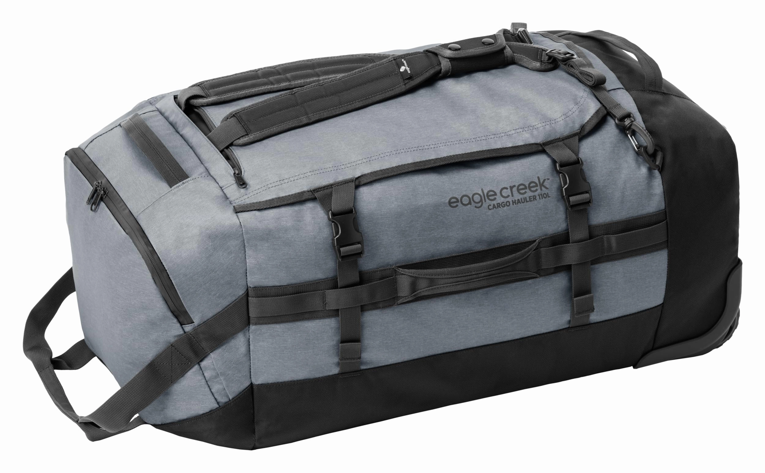 Eagle Creek Cargo Hauler Wheeled Duffel Travel Bag with Backpack Straps and Handles, Lockable U-Lid Opening, End Compartments, and Compression Straps