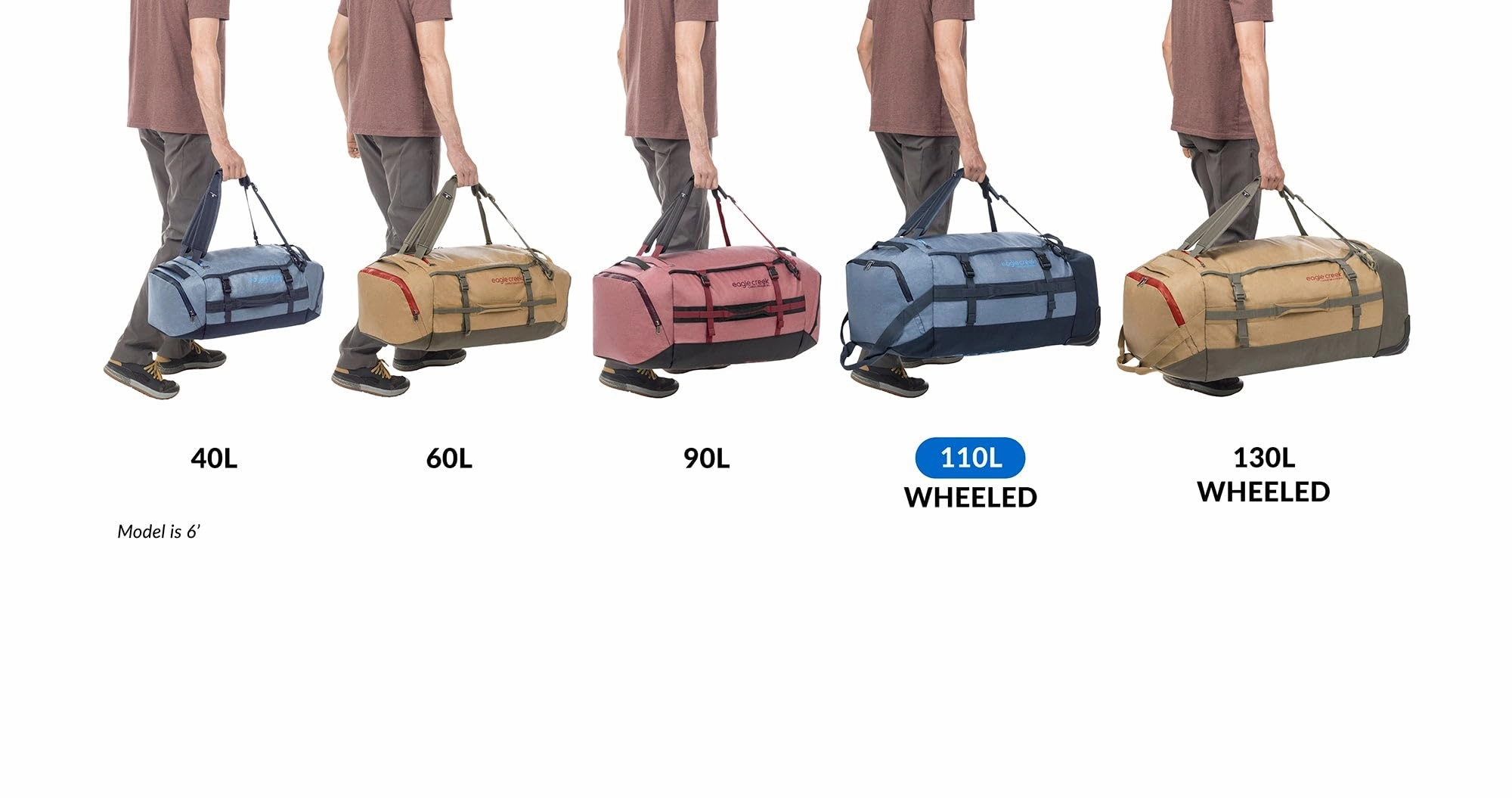 Eagle Creek Cargo Hauler Wheeled Duffel Travel Bag with Backpack Straps and Handles, Lockable U-Lid Opening, End Compartments, and Compression Straps
