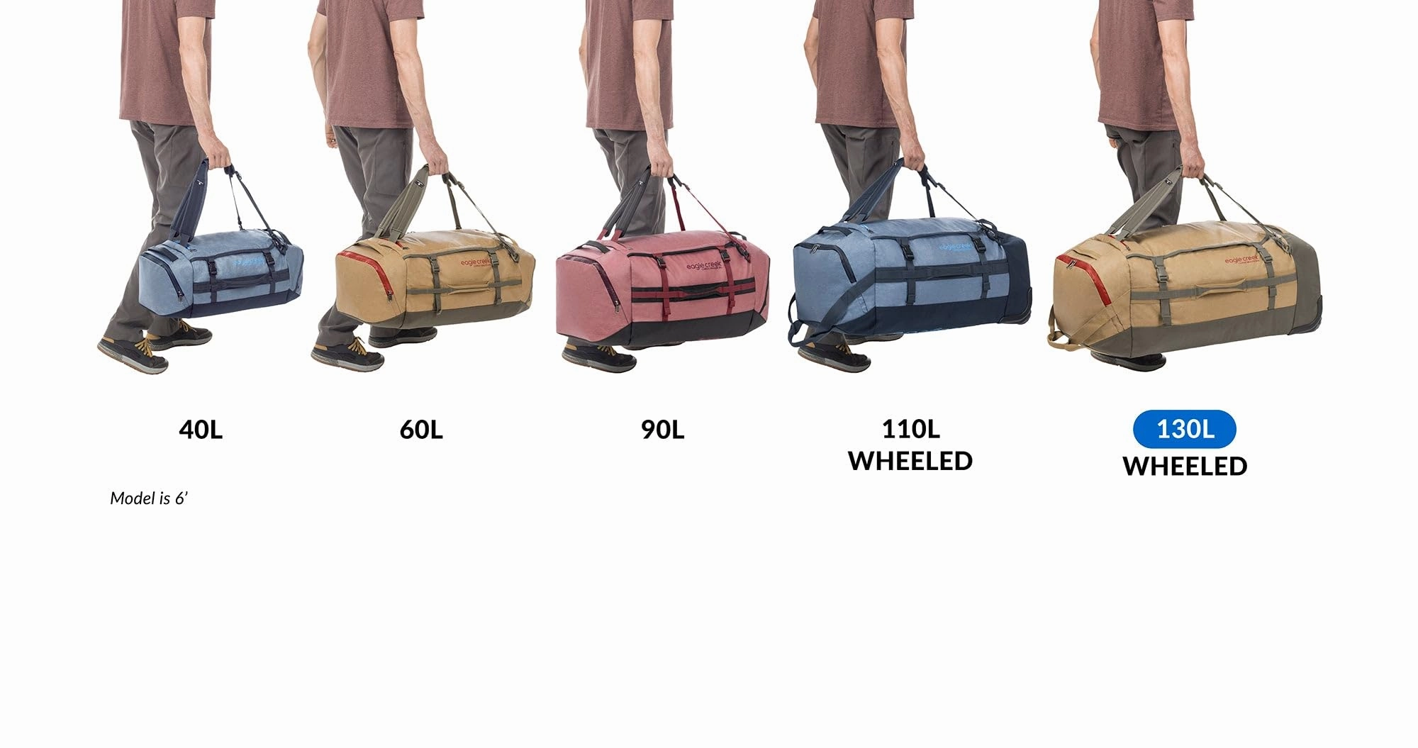 Eagle Creek Cargo Hauler Wheeled Duffel Travel Bag with Backpack Straps and Handles, Lockable U-Lid Opening, End Compartments, and Compression Straps