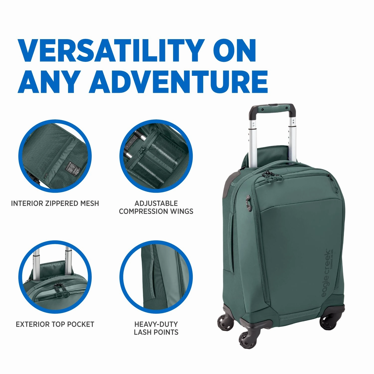 Eagle Creek Tarmac XE Carry On 4 Wheeled Luggage, 40L