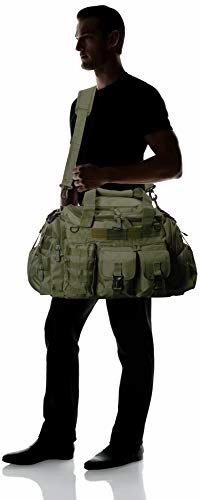 East West U.S.A Tactical Outdoor Multi Pockets Heavy Duty 22" Duffel Bag, Outdoor Sports Bag Olive Color