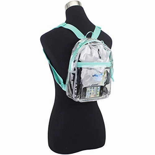 Eastsport 100% Transparent Clear MINI Backpack (10.5 by 8 by 3 Inches) with Adjustable Straps,