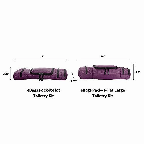 eBags Pack-it-Flat Hanging Toiletry Kit for Travel - (Eggplant)