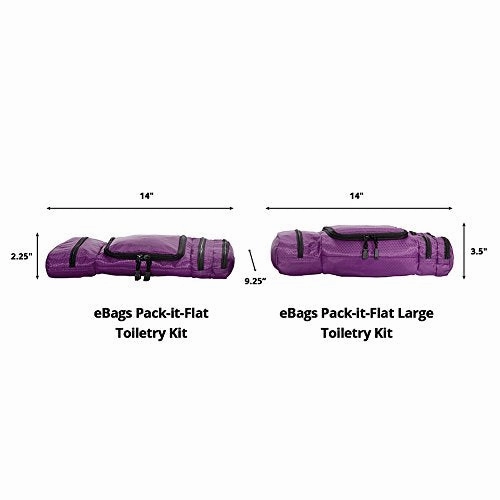 eBags Pack-it-Flat Large Hanging Toiletry Bag and Kit - (Black)