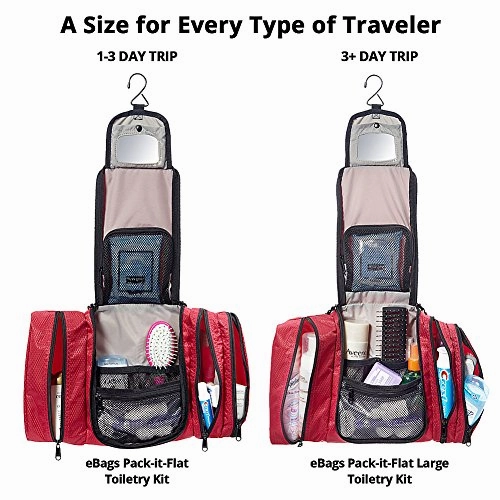eBags Pack-it-Flat Large Hanging Toiletry Bag and Kit - (Raspberry)