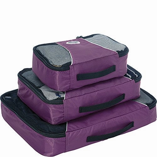 eBags Packing Cubes for Travel - 3pc Set - (Eggplant)
