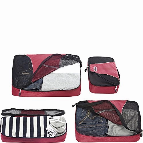 eBags Packing Cubes for Travel - 4pc Classic Plus Set - (Black)