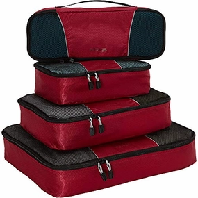 eBags Packing Cubes for Travel - 4pc Classic Plus Set - (Raspberry)