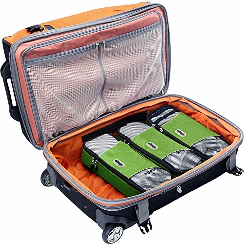 eBags Slim Packing Cubes for Travel - Organizers - 3pc Set - (Grasshopper)