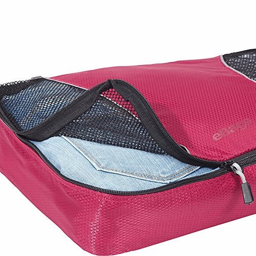 eBags Small/Medium/Large Packing Cubes for Travel - 6pc Sampler Set - (Eggplant)