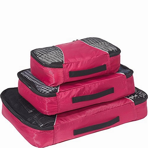 eBags Small/Medium/Large Packing Cubes for Travel - 6pc Sampler Set - (Eggplant)