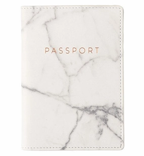 Eccolo World Traveler Travel Passport Cover Case with Storage Pocket, Marble, 6.4X4