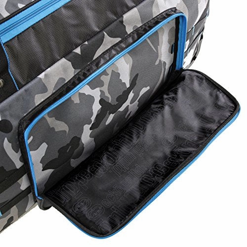 Ecko Unltd. Men's United 32" Large Rolling Duffel Bag, Grey Camo/Blue, One Size