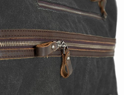 ECOSUSI Vintage Canvas Sport Tote Gym Bag Overnight Shoulder Bag Weekend Travel Duffel Bag Dark