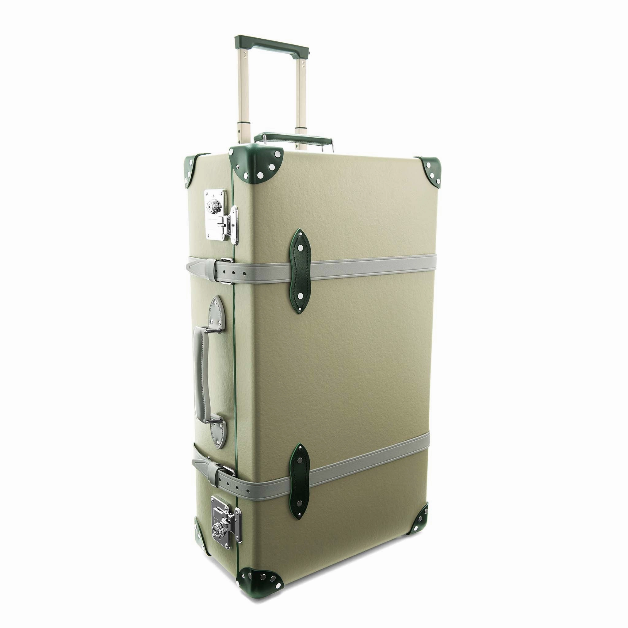 Elephant Family  Large Check-In - 2 Wheels | Olive Grey/Kerry Green/Chrome