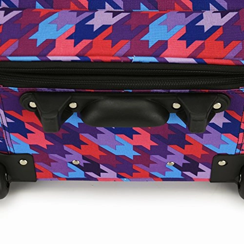 Elite Luggage Houndstooth Carry-on Rolling Luggage, Multi-color