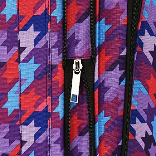 Elite Luggage Houndstooth Carry-on Rolling Luggage, Multi-color