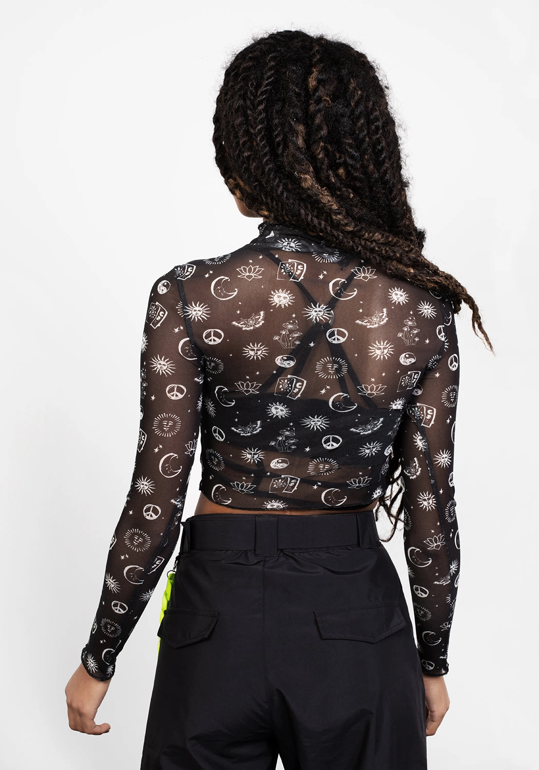 EUPHORIA LETTUCE EDGE MESH CROP TOP