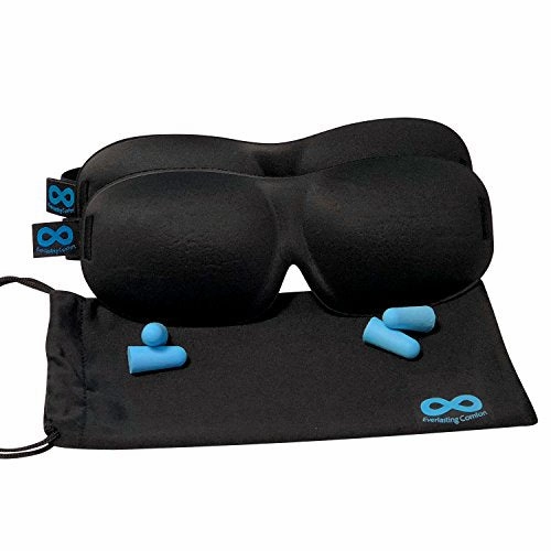 Everlasting Comfort Sleep Mask Travel Kit- Includes 2 Sleep Masks And 2 Sets Of Earplugs