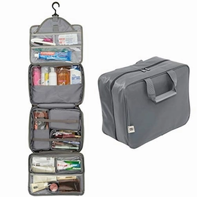 Extra Large Hanging Toiletry Bag With Customizable Storage | Store Toiletries, Makeup, Cosmetics, Personal Items | Waterproof Fabric, Hang Hook | Makeup Bag | Cosmetic Bag