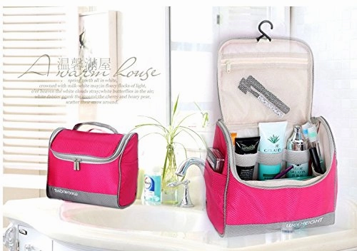 Fakeface Large Waterproof Nylon Mesh Toiletry Bag Tote Travel Makeup Cosmetics Portable Organizer