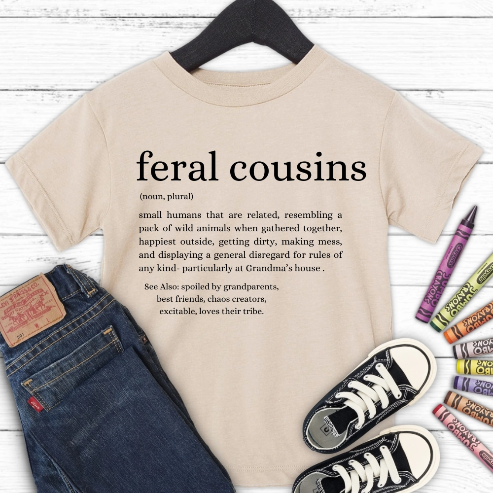 Feral Cousins Definition Kids Tee Holiday Collection - vacation wear sale