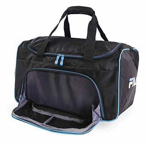 Fila Orson Small Sports Duffel Bag, Black/Blue One Size