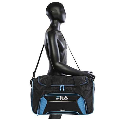 Fila Orson Small Sports Duffel Bag, Black/Blue One Size