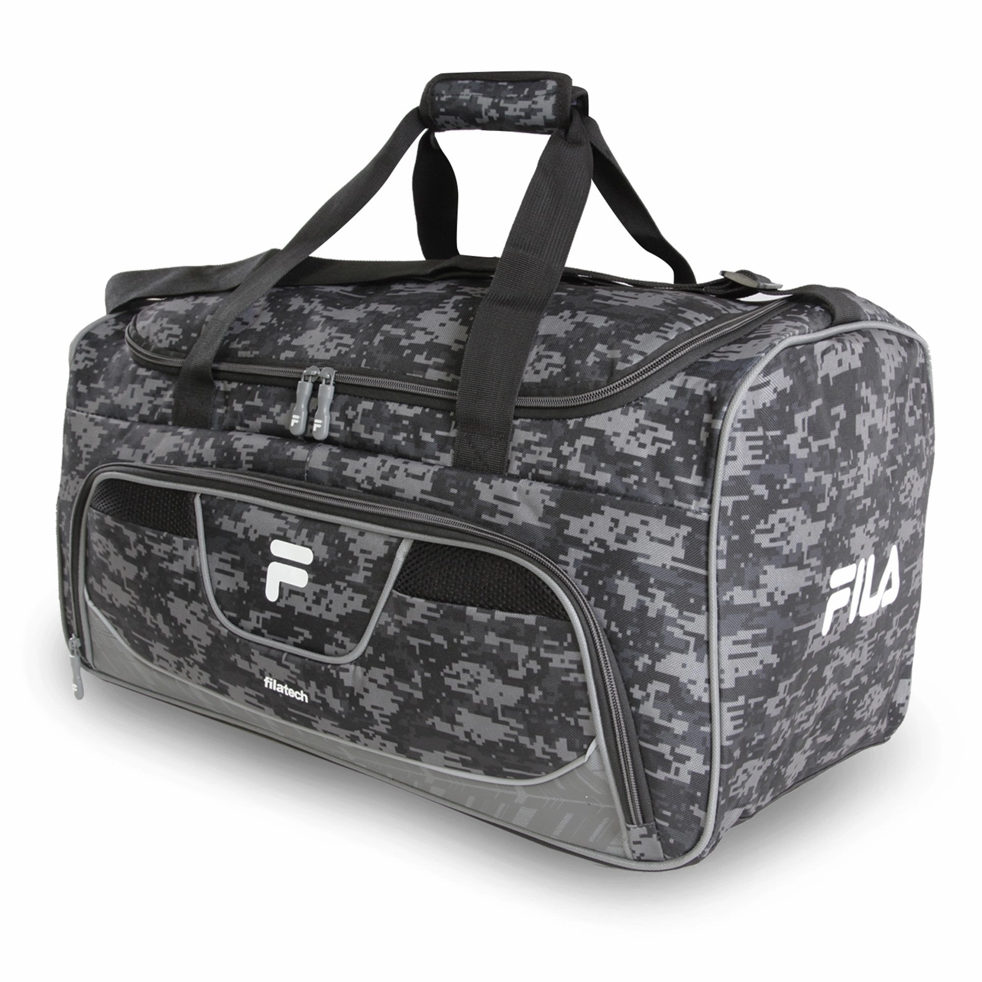 Fila Speedlight Medium Duffel Gym Sports Bag, Grey Digi Camo, One Size