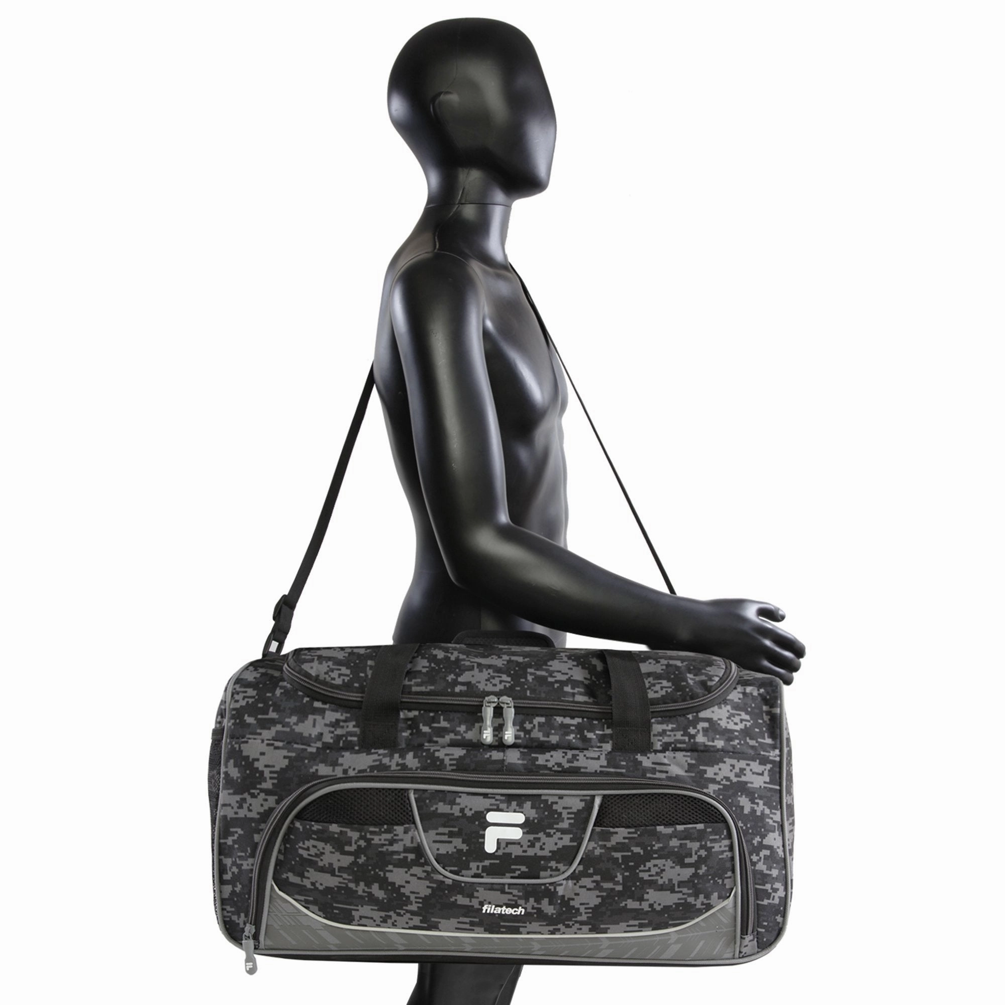 Fila Speedlight Medium Duffel Gym Sports Bag, Grey Digi Camo, One Size