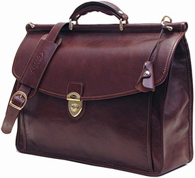 Firenze Dowel Messenger Brief in Brown Italian Calfskin Leather by Floto