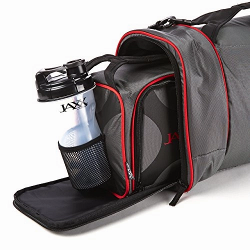 Fit & Fresh Dual Jaxx Fitpak Duffel With Portion Control Container Set, Reusable Ice Pack, And