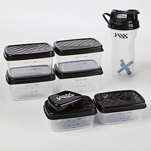 Fit & Fresh Dual Jaxx Fitpak Duffel With Portion Control Container Set, Reusable Ice Pack, And