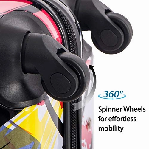 Flieks 3 Piece Luggage Set Hardside Suitcase with Spinner Wheels (Color1)