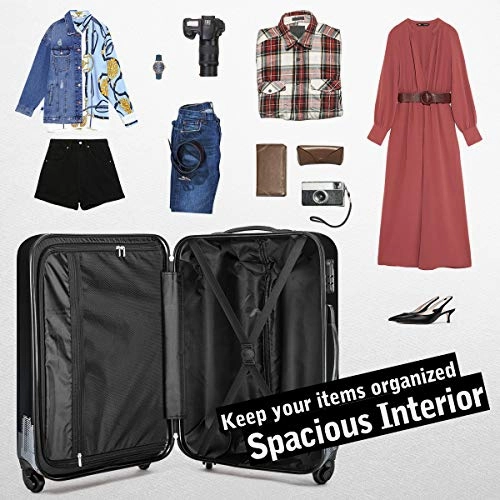 Flieks Graphic Print Luggage Set 3 Piece ABS   PC Spinner Travel Suitcase (By Mail)