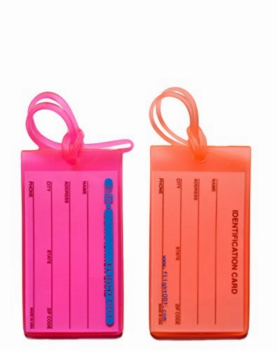Flight 001 Luggage Tag Set, Pink