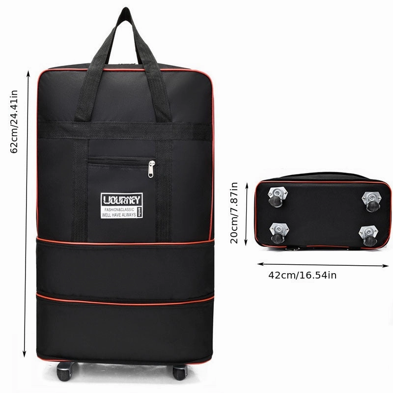 Foldable Travel Luggage Bag With Wheels, Extra Large Moving Storage Bag, Expandable Packing Bag For Business Trip Study Abroad Travel