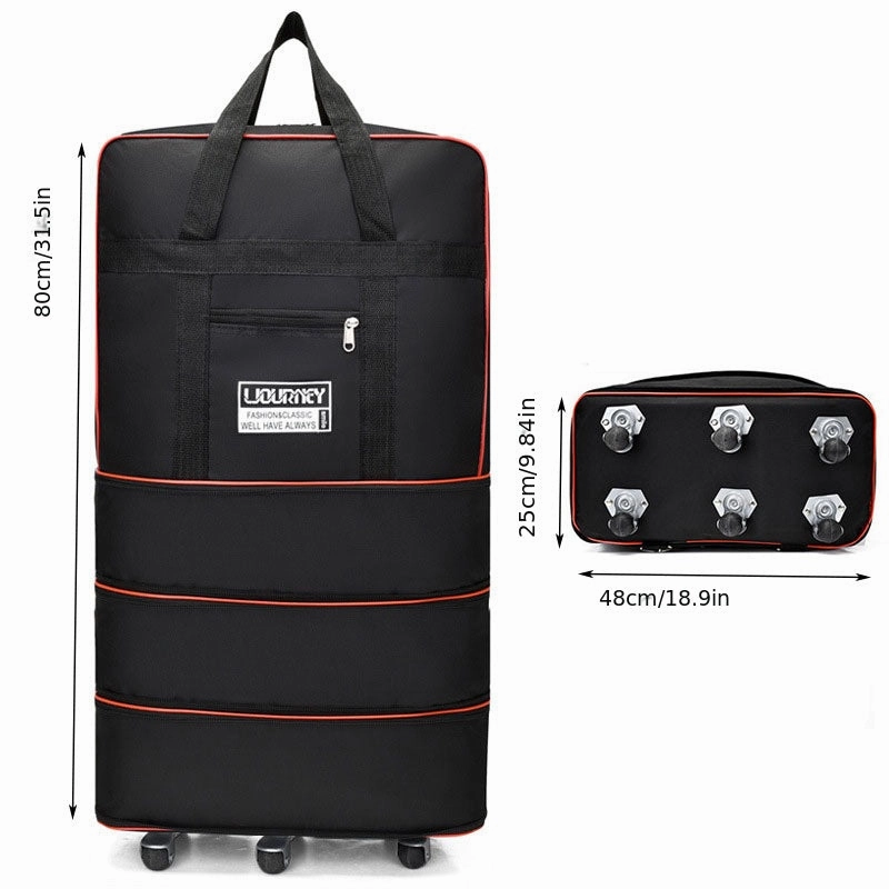 Foldable Travel Luggage Bag With Wheels, Extra Large Moving Storage Bag, Expandable Packing Bag For Business Trip Study Abroad Travel