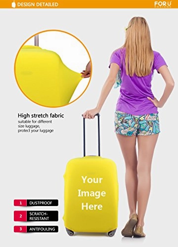 For U Designs 18-22 Inch Small Blue Luxury Spandex Luggage Cover Suitcase Protective Cover For Boys