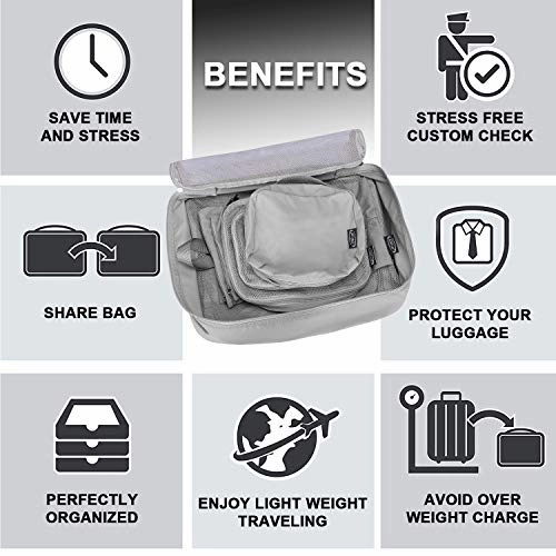 G4Free 9 Set Packing Cubes - Water Resistant Mesh Travel Luggage Accessories Packing Organizer with
