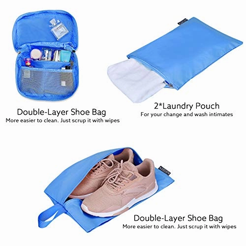 G4Free 9 Set Packing Cubes - Water Resistant Mesh Travel Luggage Accessories Packing Organizer with