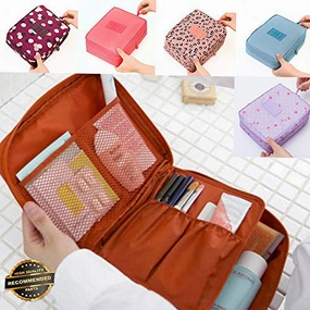 Gatton 1Portable Travel Makeup Toiletry Case Pouch Flower Print Organizer Cosmetic Bag | Style