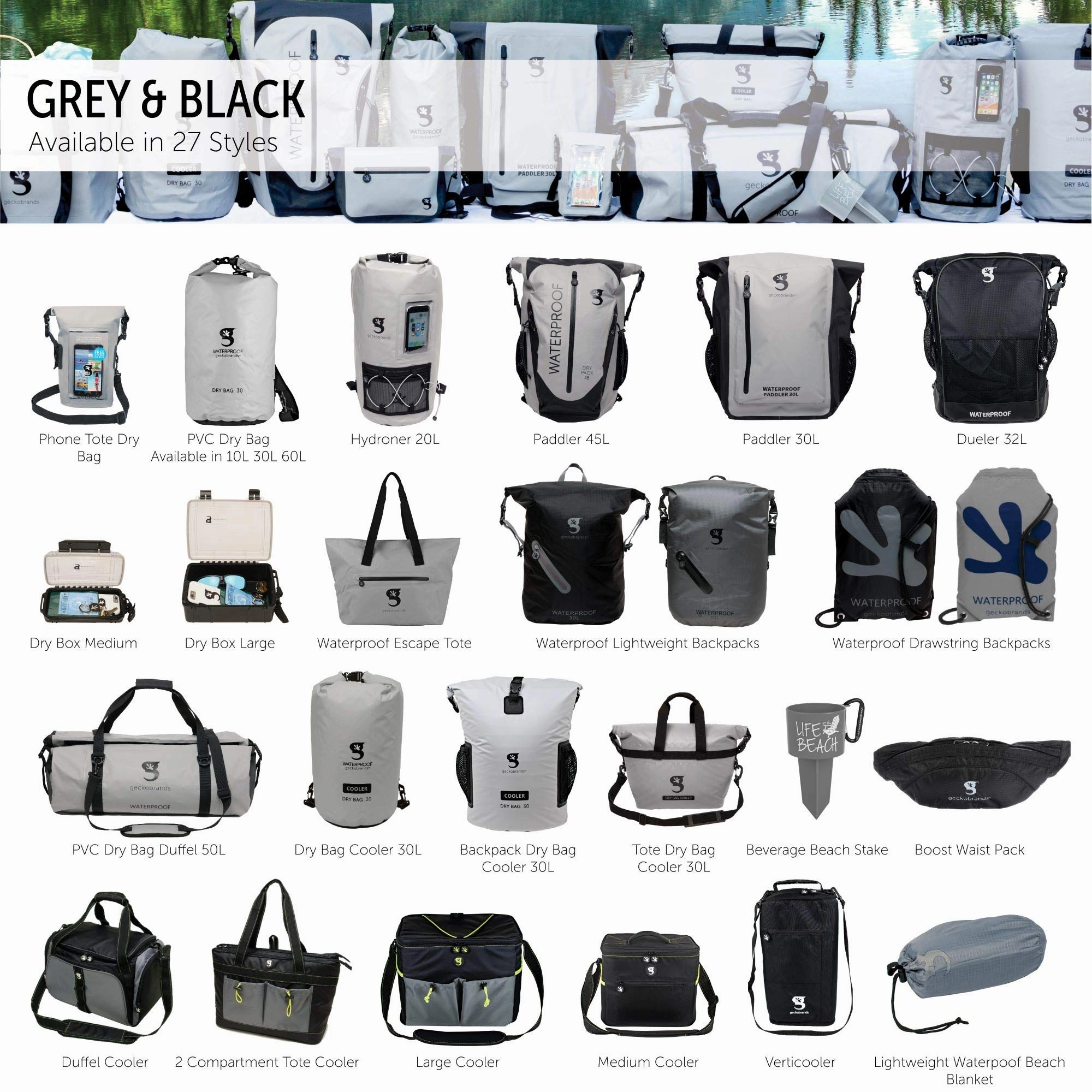 Geckobrands Waterproof 50L PVC Duffel