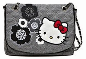 Genuine Sanrio Hello Kitty Bag Premium Handbag By Victoria Casal Couture (Medium, Marl Grey Wool