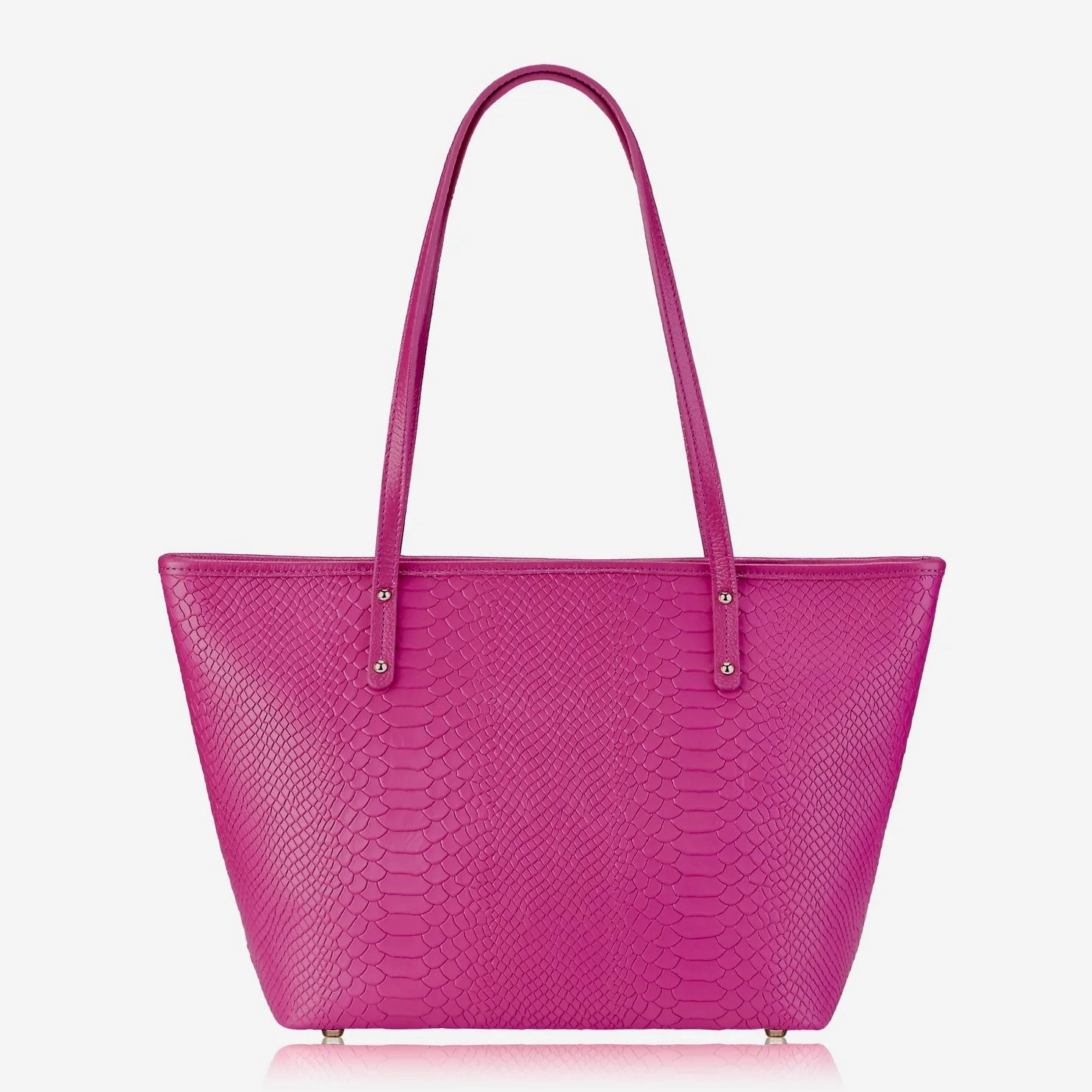 GiGi New York ZIP TAYLOR TOTE Embossed Python Leather